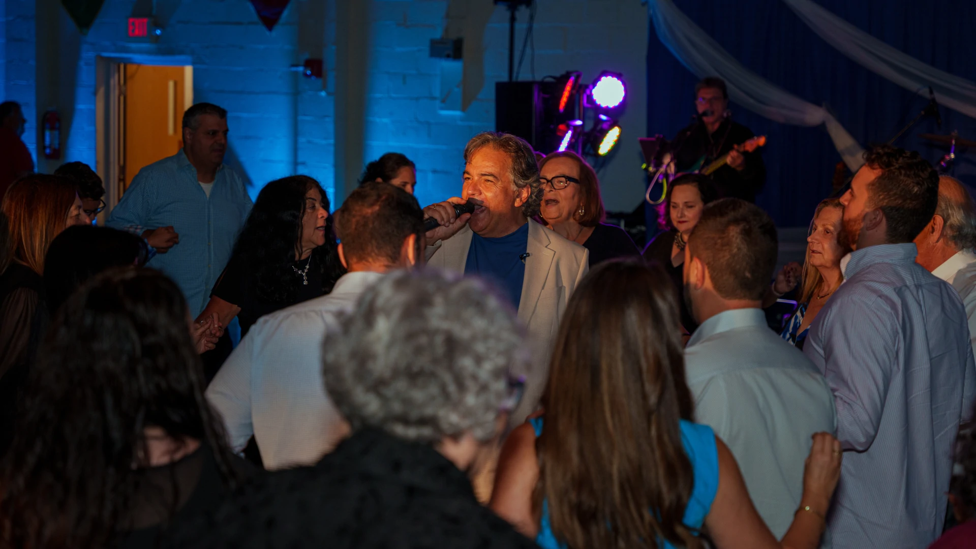 Orfeas Band on stage at a Greek Orthodox wedding reception