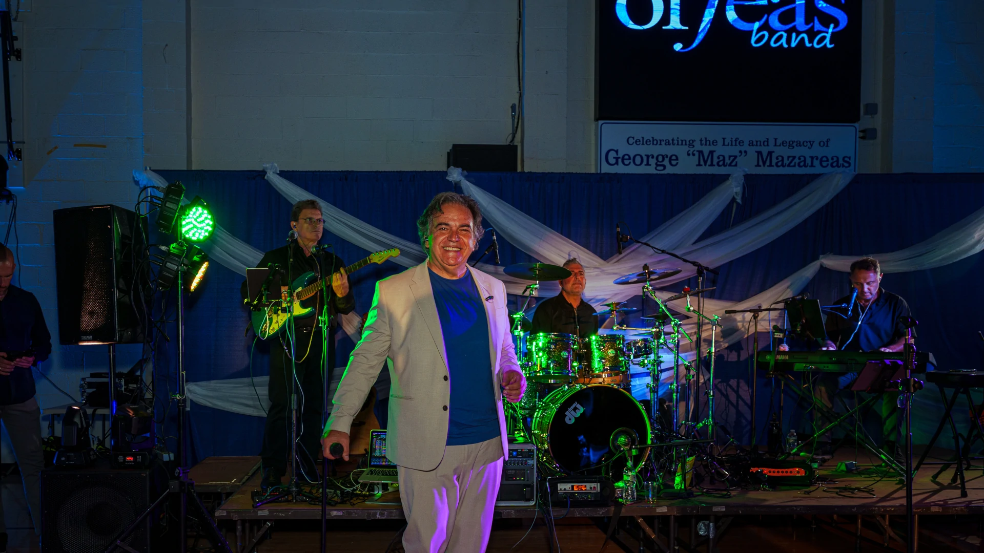 Orfeas Band full five-piece ensemble at a Greek event
